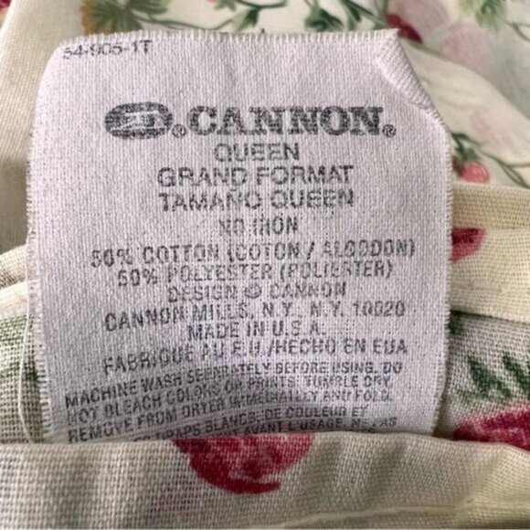 Vintage Cannon Strawberry Vines Queen Size Fitted & Flat Sheet Set - Picture 10 of 10